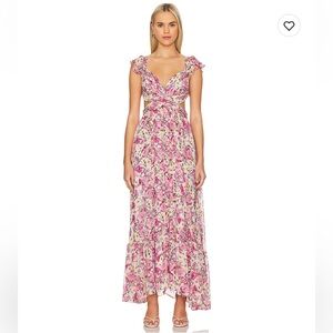 ASTR THE LABEL PRIMROSE FLORAL STRAPPY BACK MAXI DRESS